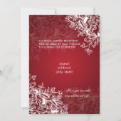 Elegant Reception Star  Swirls Red Kaart (Achterkant)