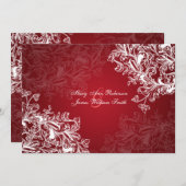 Elegant Reception Star  Swirls Red Kaart (Voorkant / Achterkant)