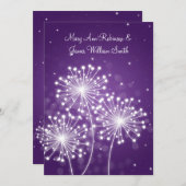 Elegant Reception Summer Sparkle Paars Kaart (Voorkant / Achterkant)