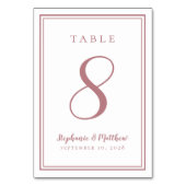 Elegant Reception Wedding Simple Dusty Roos White Kaart (Voorkant)