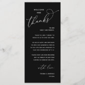 Elegant Reception "Welcome and Thanks" Guest Card Programmakaart (Voorkant)