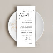 Elegant Reception "Welcome and Thanks" Guest Card Programmakaart