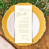 Elegant Reception "Welcome and Thanks" Guest Card Programmakaart