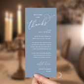 Elegant Reception "Welcome and Thanks" Guest Card Programmakaart