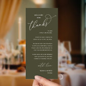 Elegant Reception "Welcome and Thanks" Guest Card Programmakaart