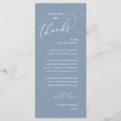 Elegant Reception "Welcome and Thanks" Guest Card Programmakaart (Voorkant)