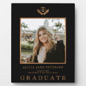 Elegant recht school afstuderen aangepaste foto zw fotoplaat (Voorkant)