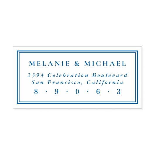 Elegant Rechthoekig Bruiloft Retouradres Zelfinktende Stempel (Design)