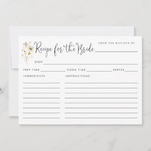 Elegant Recipe for the Bride Wildflower (Voorkant)