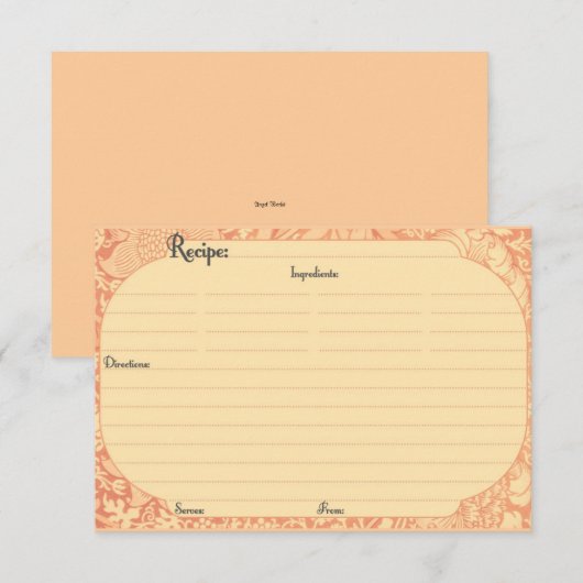 Elegant Recipe Kaarten (Voorkant / Achterkant)