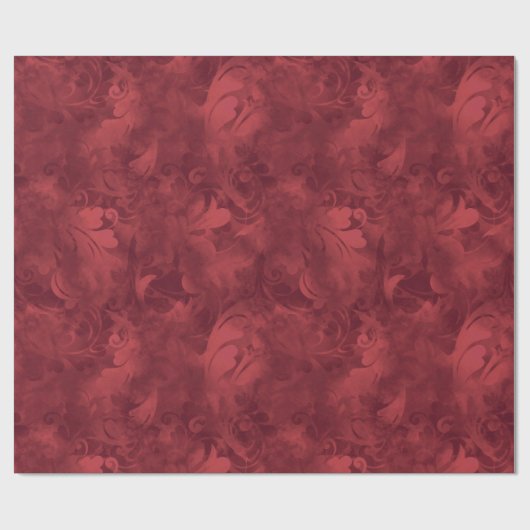 Elegant Red Abstract Feather Patroon Cadeaupapier (Vlak)