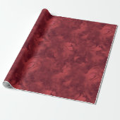 Elegant Red Abstract Feather Patroon Cadeaupapier (Uitgerold)