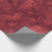 Elegant Red Abstract Feather Patroon Cadeaupapier (Hoek)