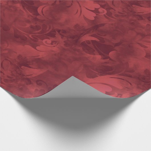 Elegant Red Abstract Feather Patroon Cadeaupapier (Hoek)
