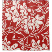 Elegant Red Abstract Floral Illustration Pattern Douchegordijn (Voorkant)