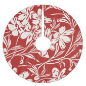 Elegant Red Abstract Floral Illustration Pattern Kerstboom Rok (Voorkant)