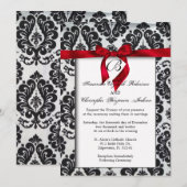 Elegant Red Accent Wedding Invite Kaart (Voorkant / Achterkant)