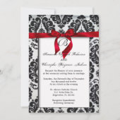 Elegant Red Accent Wedding Invite Kaart (Voorkant)