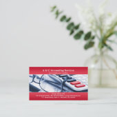 Elegant Red Accounting Visitekaartje (Staand voorkant)