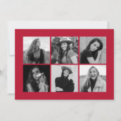 Elegant Red Afstuderen 12 Photo Collage Afstuderen Aankondiging (Achterkant)