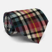 Elegant Red and Blue Plaid Gingham Pattern Stropdas (Opgerold)