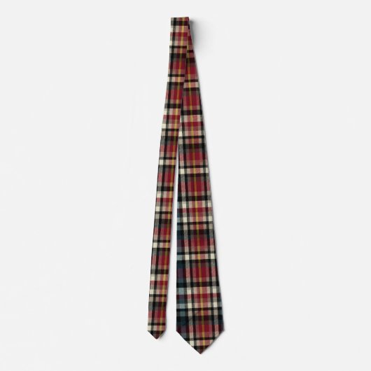 Elegant Red and Blue Plaid Gingham Pattern Stropdas (Achterkant)