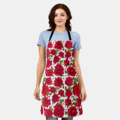 Elegant Red And Dark Pink Floral Roses Pattern Schort (Gedragen)