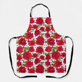 Elegant Red And Dark Pink Floral Roses Pattern Schort (Voorkant)