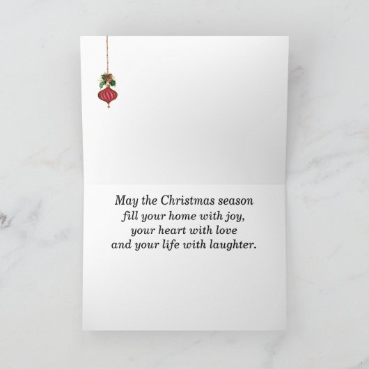 Elegant Red and Gold Candle-kerstkaart Feestdagen Kaart (Binnen)