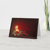 Elegant Red and Gold Candle-kerstkaart Feestdagen Kaart (Voorkant)