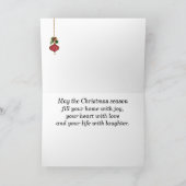 Elegant Red and Gold Candle-kerstkaart Feestdagen Kaart (Binnen)