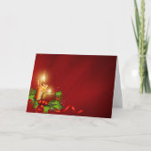 Elegant Red and Gold Candle-kerstkaart Feestdagen Kaart (Voorkant)