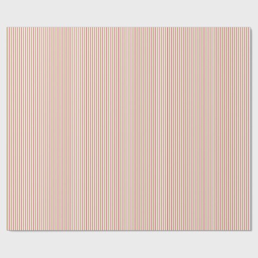 Elegant Red and Gold Candy Cane Pinstripe Pattern Cadeaupapier (Vlak)