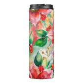 Elegant Red and Gold Christmas Floral Tumbler Thermosbeker (Achterkant)