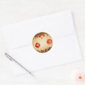Elegant Red and Gold Christmas Ornament Frame Ronde Sticker (Envelop)
