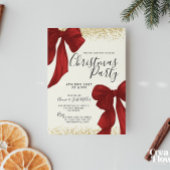 Elegant Red and Gold Christmas Party invitation Kaart
