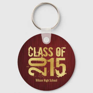 Elegant Red and Gold Class of 2015 Afstuderen Sleutelhanger