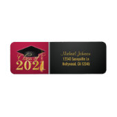Elegant Red and Gold Class of 2021 Label (Voorkant)