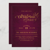 Elegant Red and Gold Kerstfeestdag Kaart (Voorkant / Achterkant)