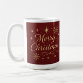 Elegant Red and Gold Merry Christmas Festive Koffiemok (Links)
