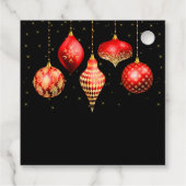 Elegant Red and Gold Ornament Christmas Bedankjes Labels (Achterkant)