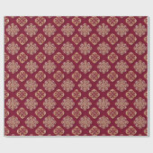 Elegant Red and Gold Pattern Design Cadeaupapier (Vlak)