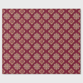 Elegant Red and Gold Pattern Design Cadeaupapier