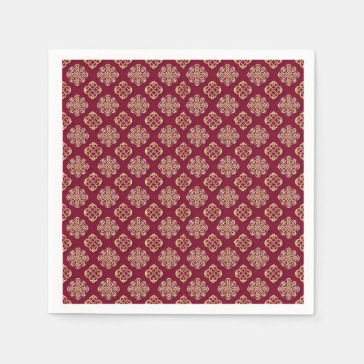 Elegant Red and Gold Pattern Design Servet (Voorkant)