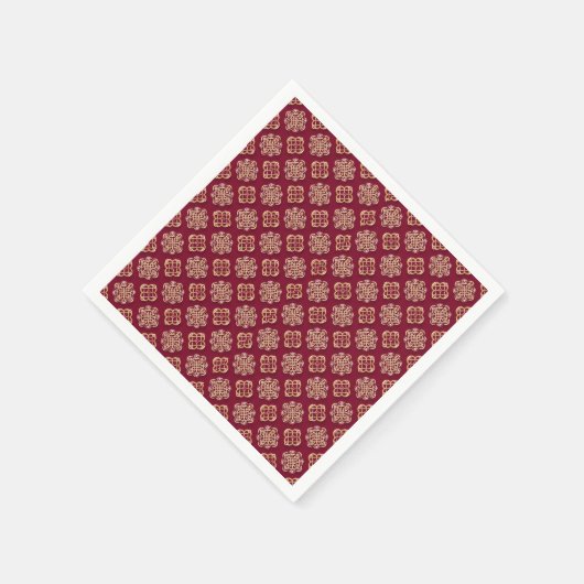 Elegant Red and Gold Pattern Design Servet (Hoek)
