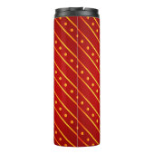 Elegant Red and Gold Stripe & Dots Christmas Thermosbeker (Achterkant)