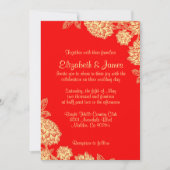 Elegant Red and Gold Wedding Invitations Kaart (Voorkant)