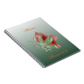 Elegant Red and Green Spiral Notebook Notitieboek (Rechterzijde)