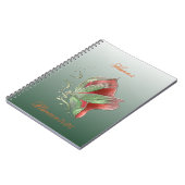 Elegant Red and Green Spiral Notebook Notitieboek (Linkerzijde)