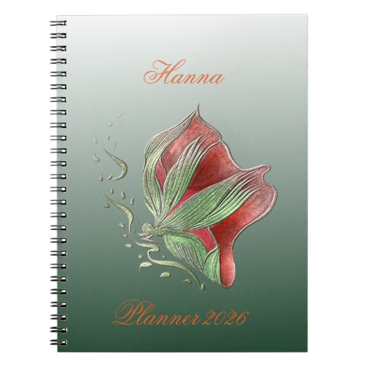 Elegant Red and Green Spiral Notebook Notitieboek (Voorkant)